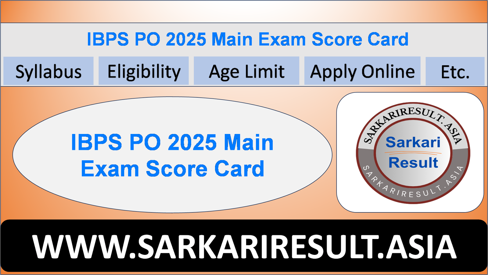 IBPS PO 2025 Main Exam Score Card