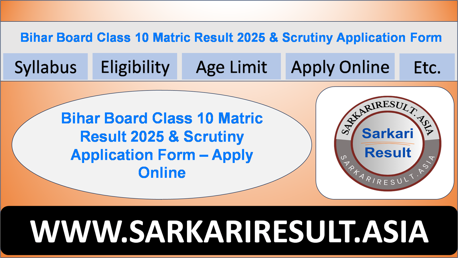 Bihar Board Class 10 Matric Result 2025 & Scrutiny Application Form – Apply Online